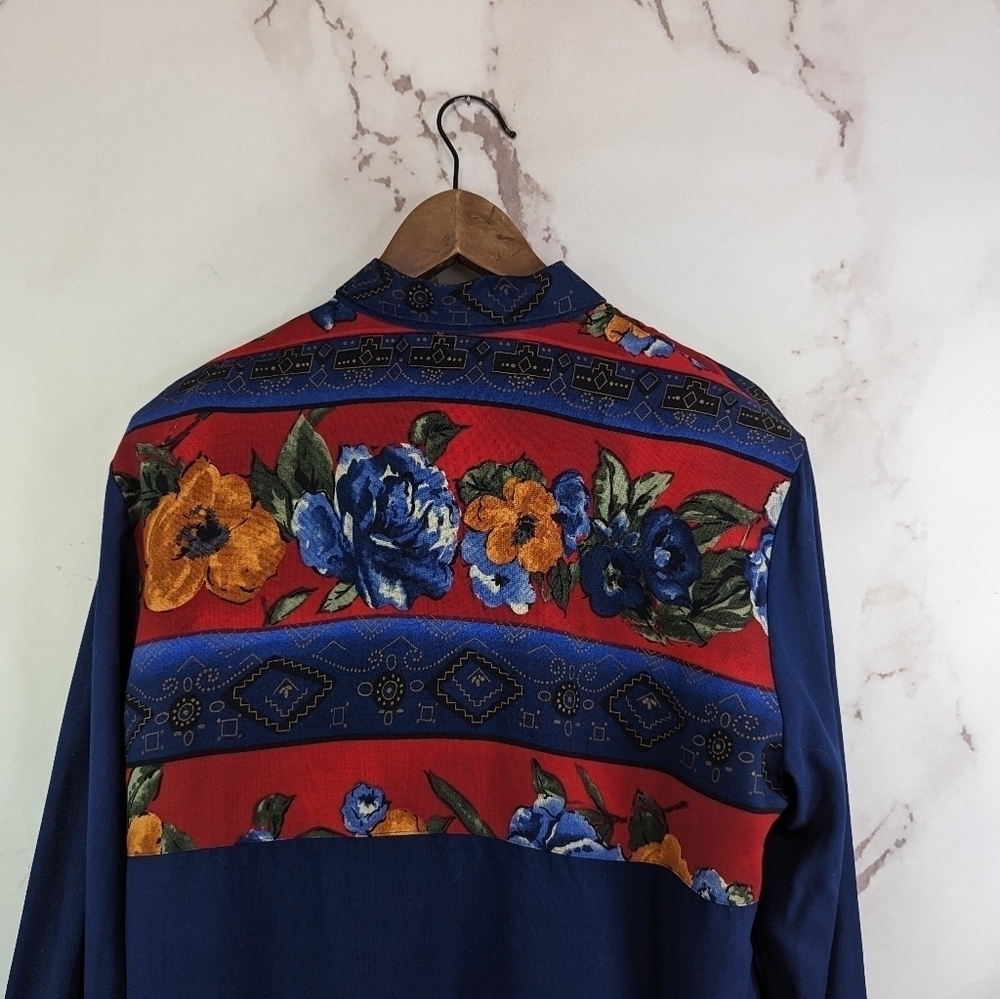 Vintage Roper Skirt Set Womens Large Button Midi Maxi Prairie Floral Western - Picture 5 of 16